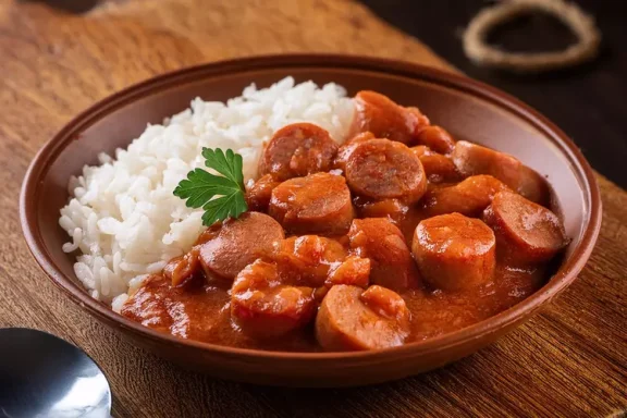 Rougail saucisse Riz 9€