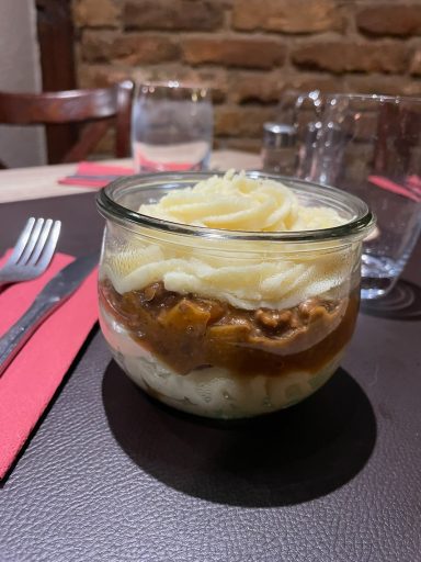 Joue de porc purée de poireaux